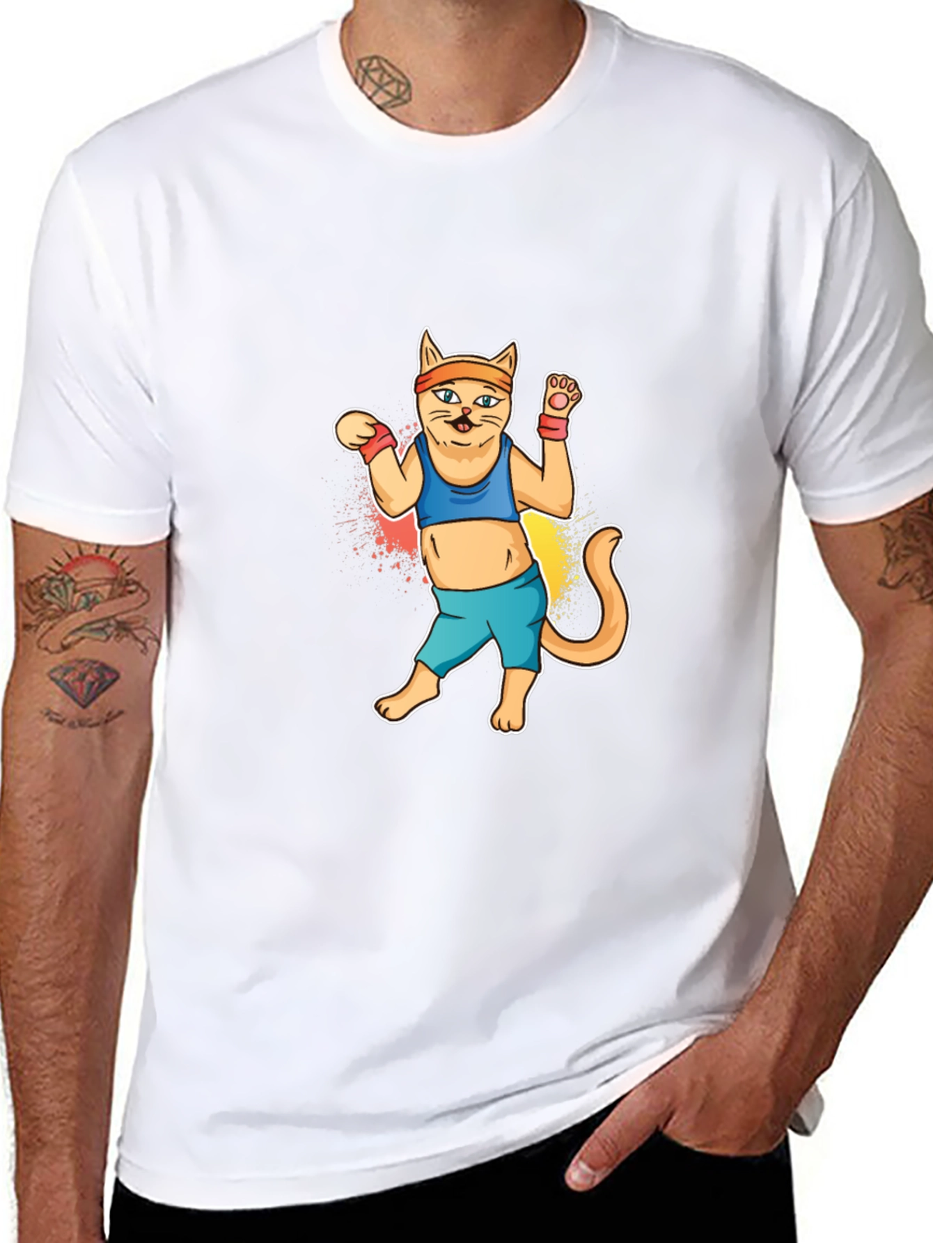 Workout Cat Graphic Tee