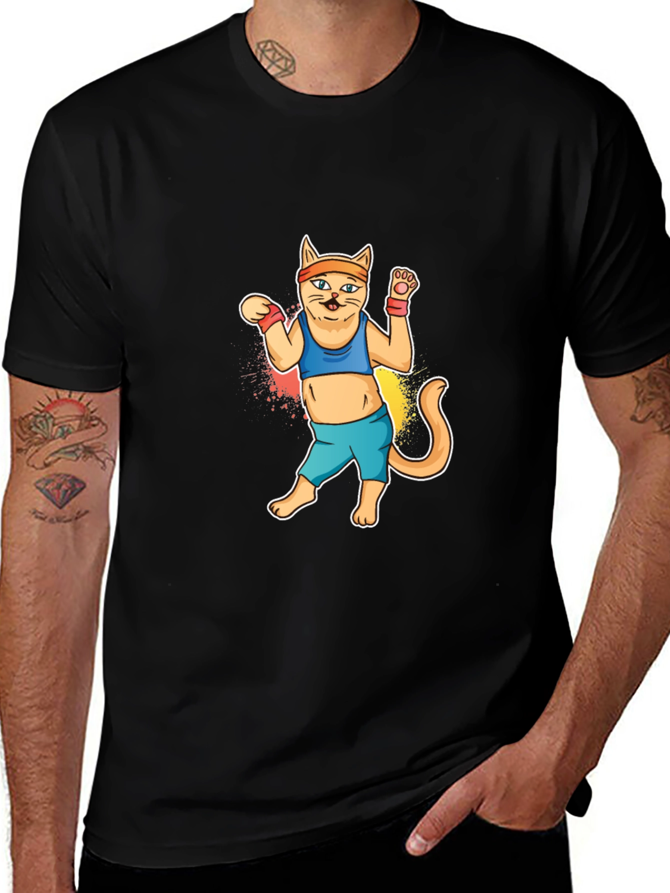 Workout Cat Graphic Tee