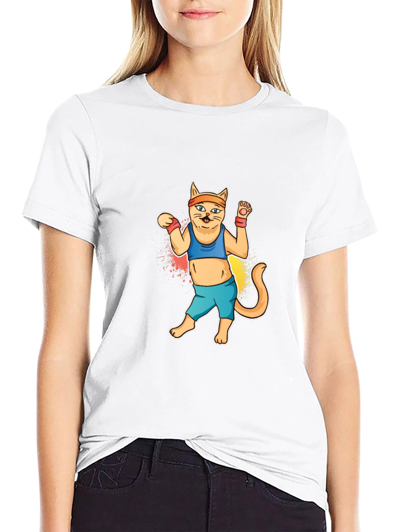 Workout Cat Graphic Tee