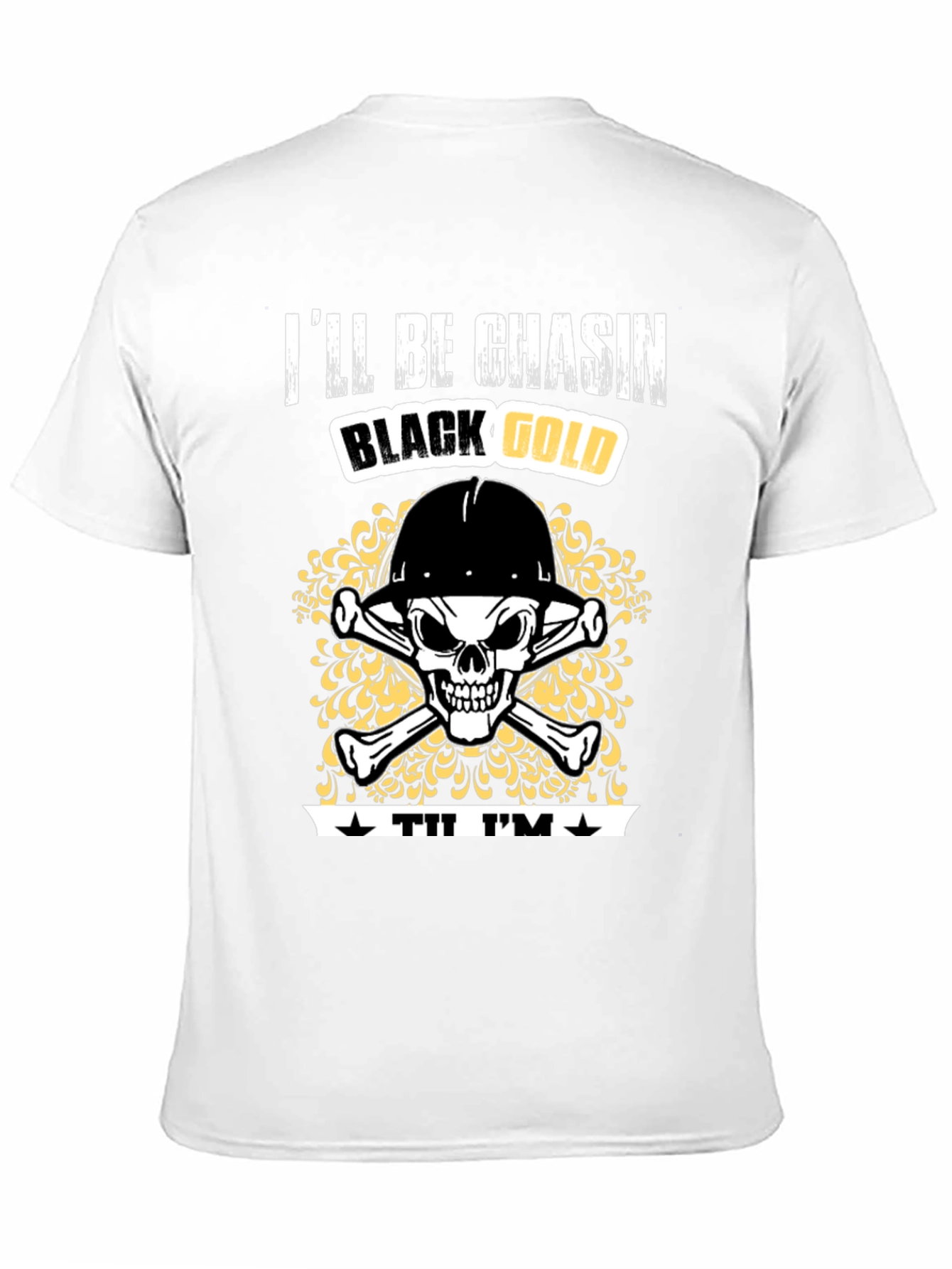 Black Gold Miner Skull T-Shirt