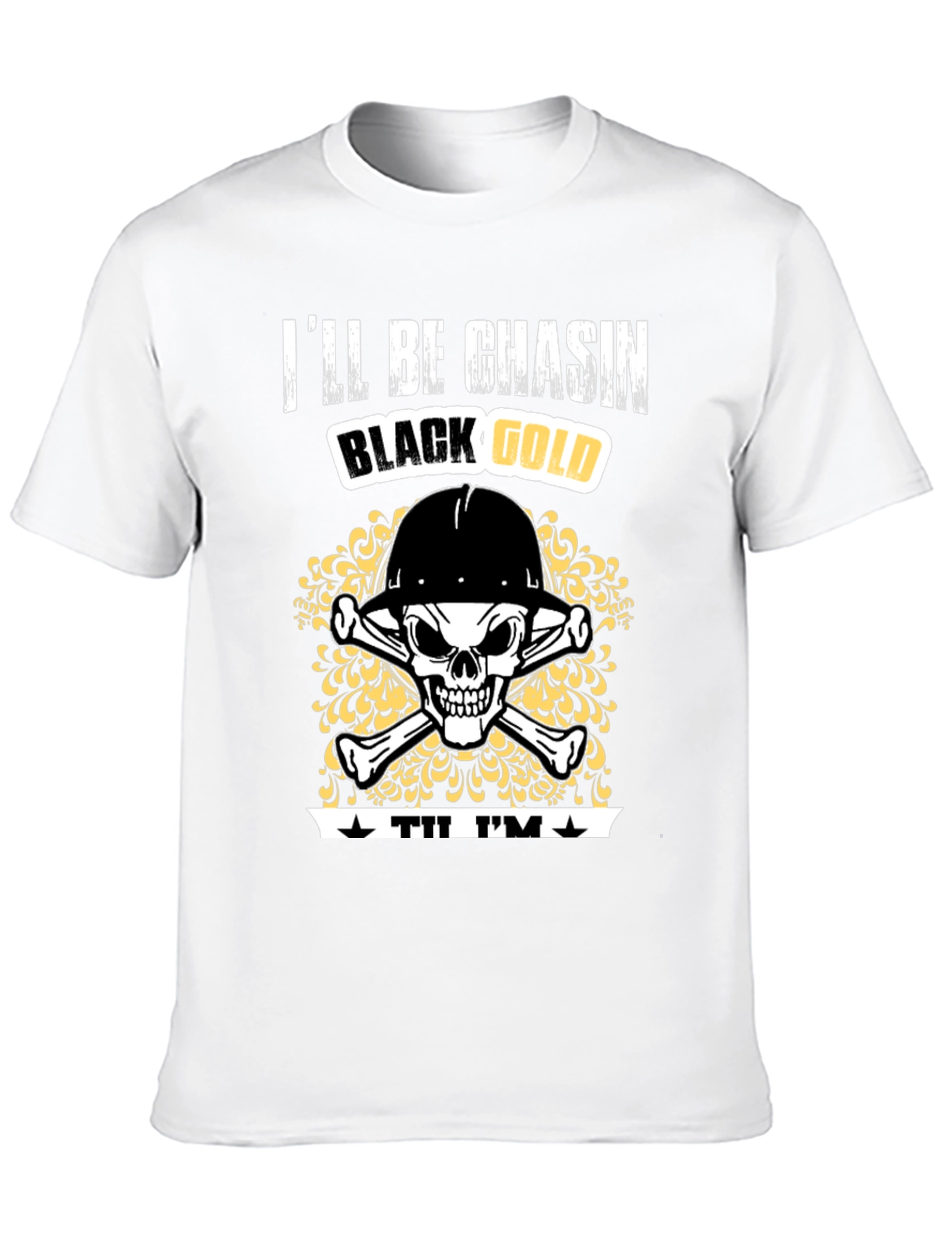 Black Gold Miner Skull T-Shirt