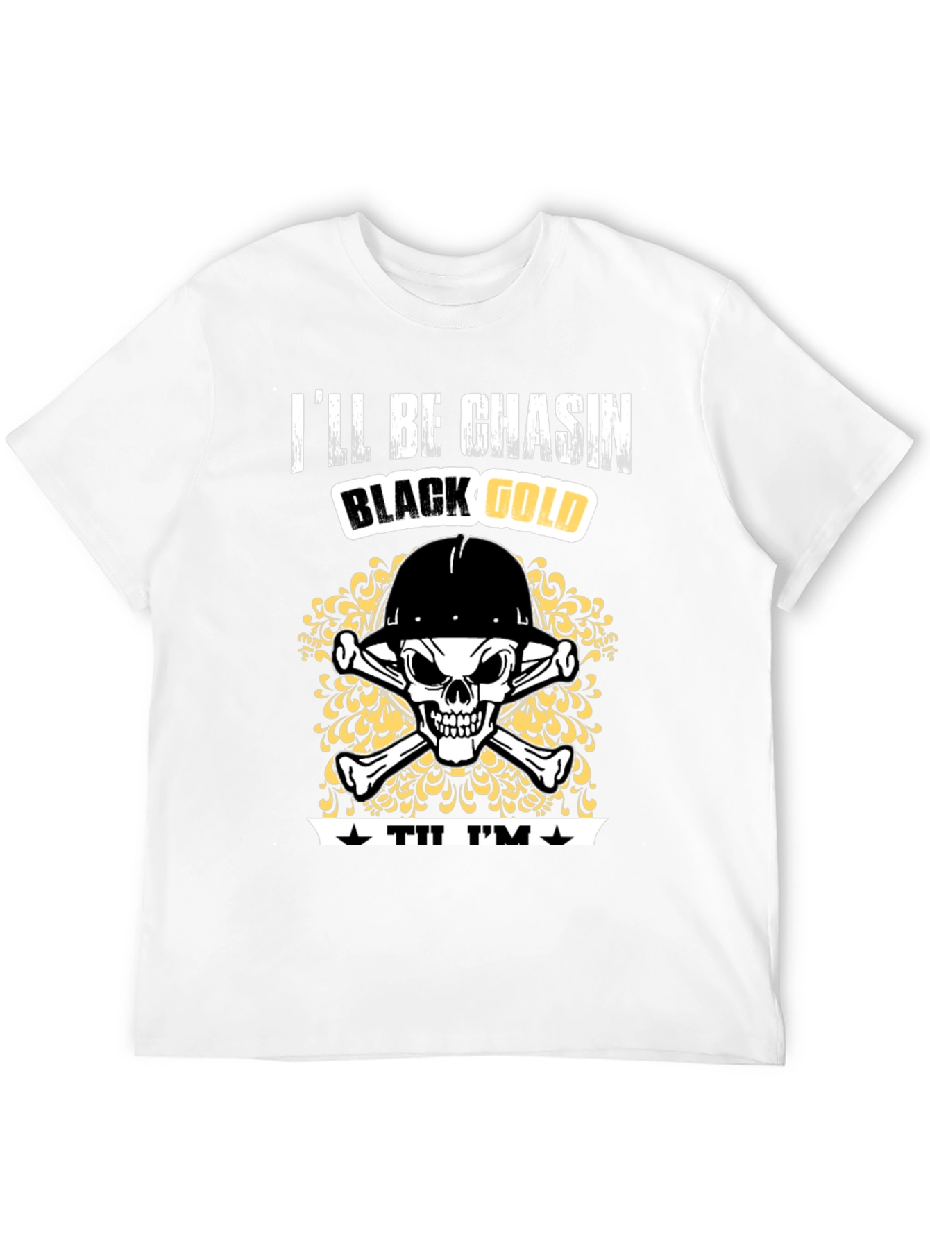 Black Gold Miner Skull T-Shirt