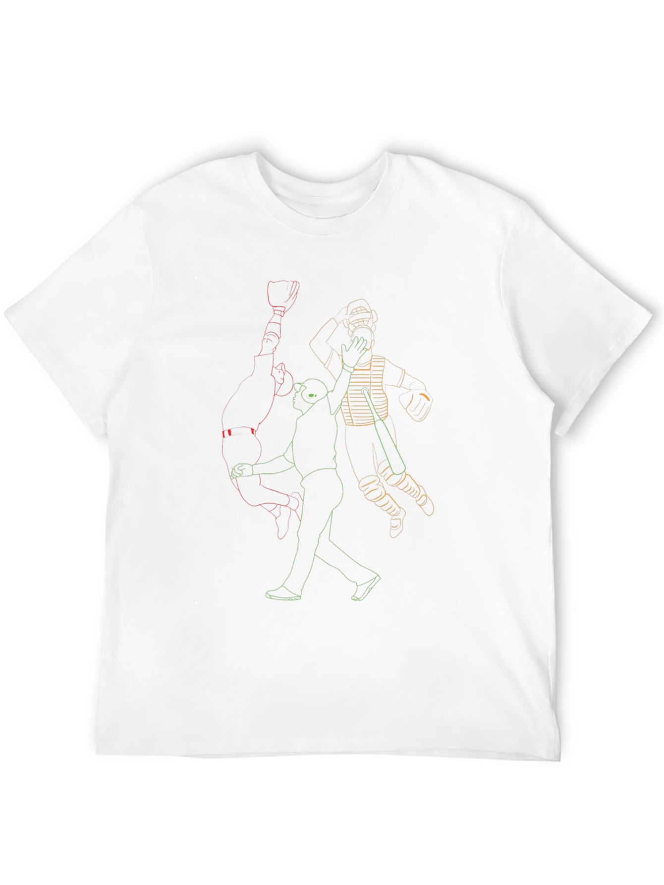 Baseball Outline Graphic Print Tee - Black