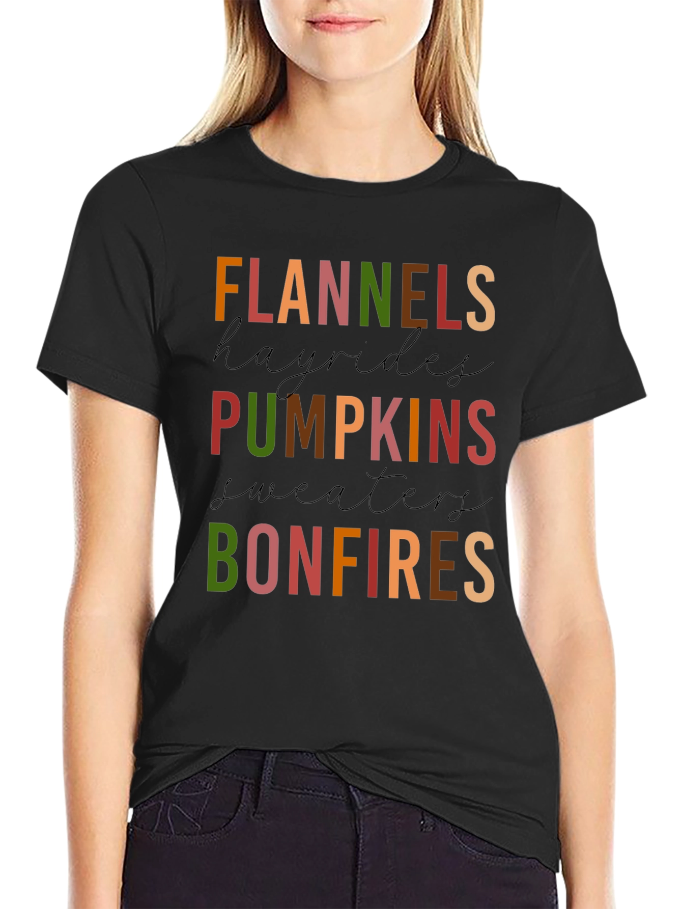 Fall Favorites Graphic Tee - Bonfires & Pumpkins
