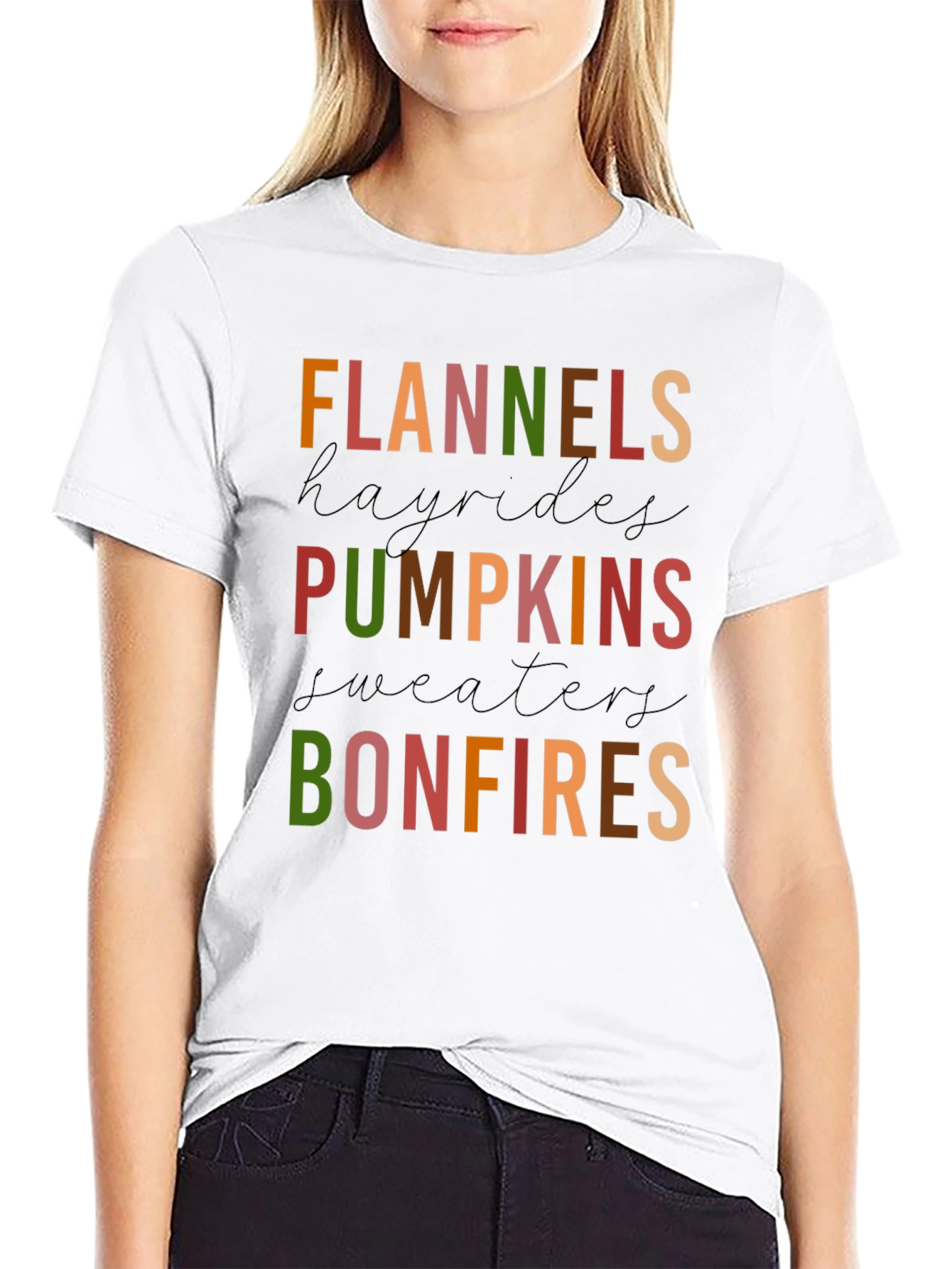 Fall Favorites Graphic Tee - Bonfires & Pumpkins