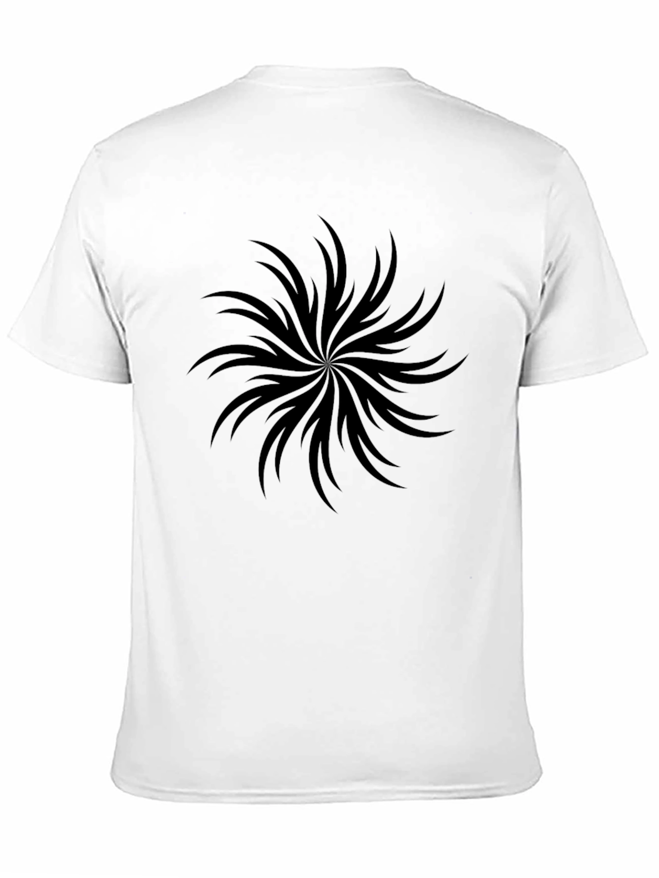 Black Graphic Tee - Abstract Spiral Design