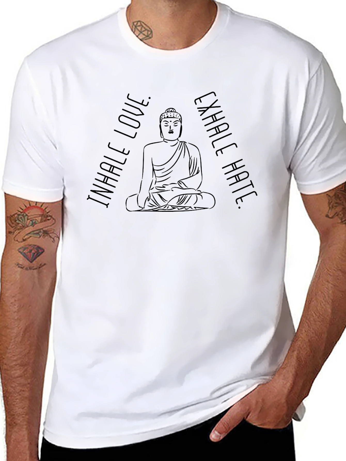 Inhale Love Exhale Hate Buddha Graphic Tee