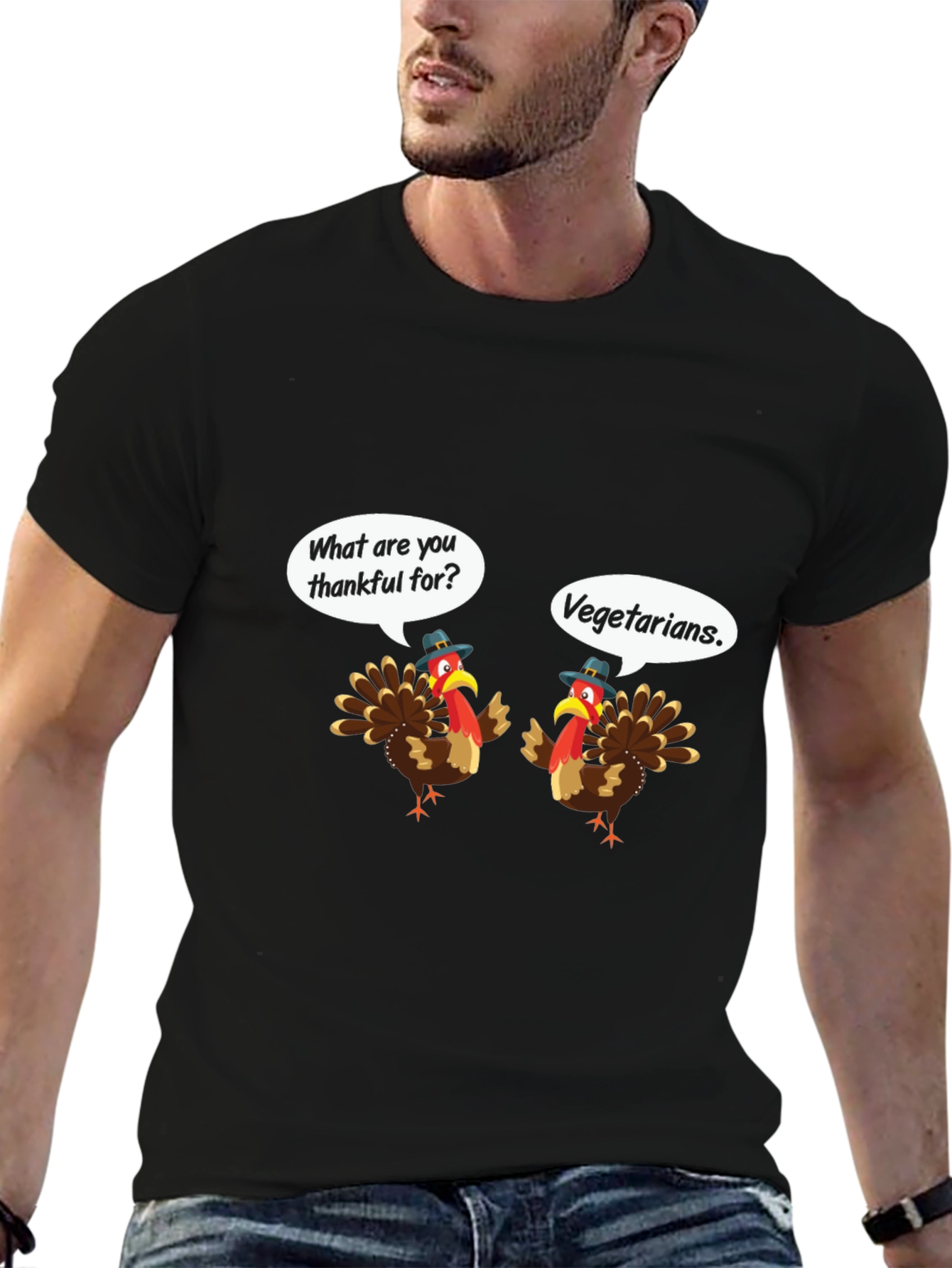 Funny Thanksgiving Turkey Vegetarian T-Shirt