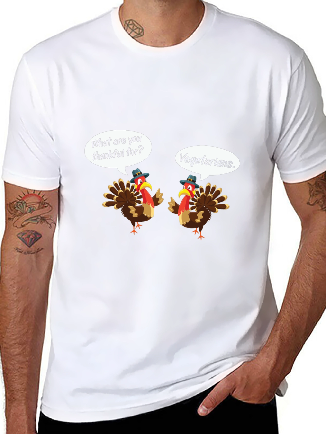 Funny Thanksgiving Turkey Vegetarian T-Shirt