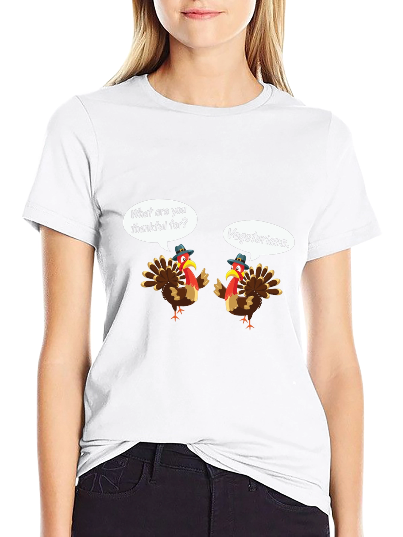 Funny Thanksgiving Turkey Vegetarian T-Shirt