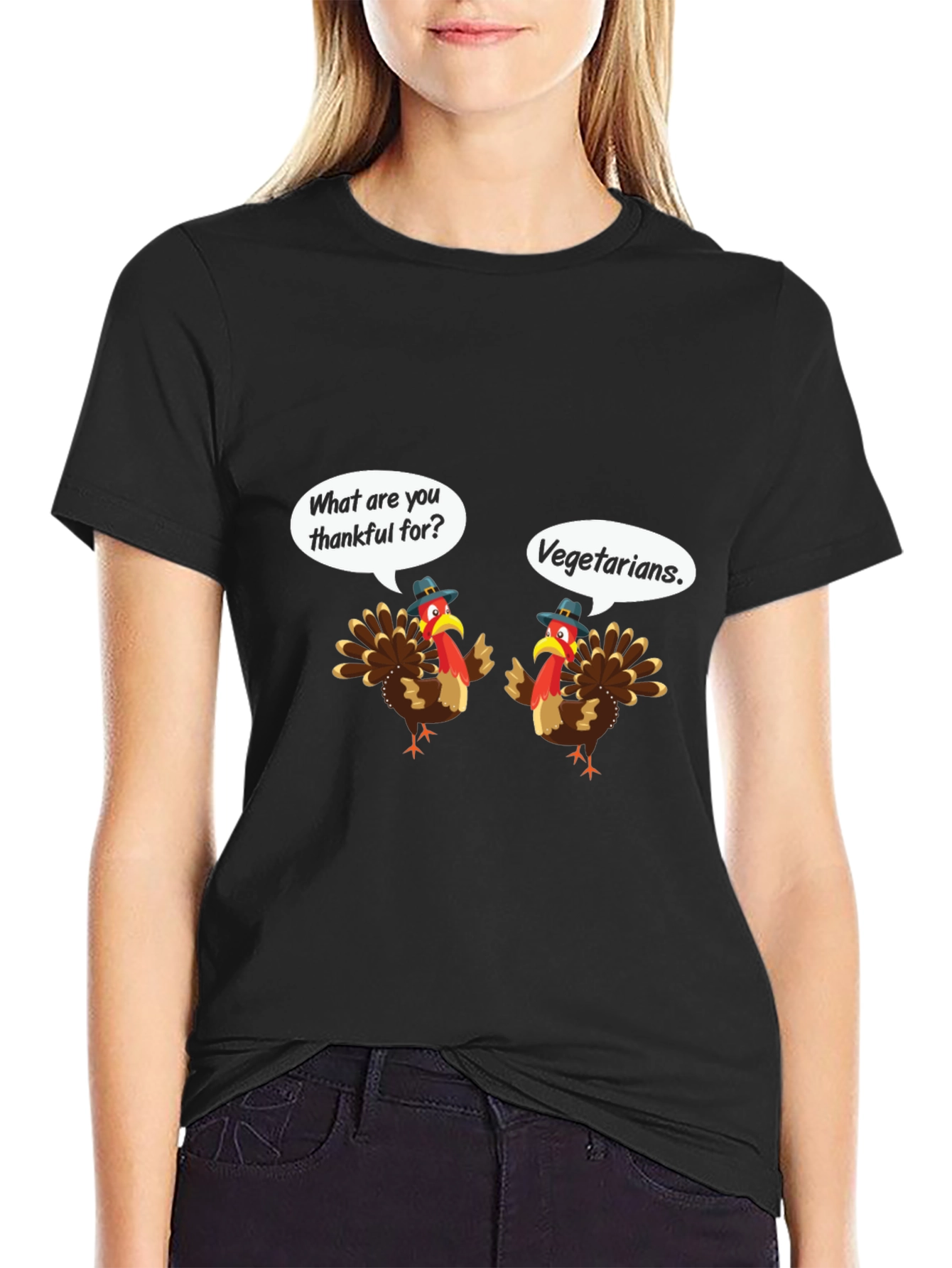 Funny Thanksgiving Turkey Vegetarian T-Shirt