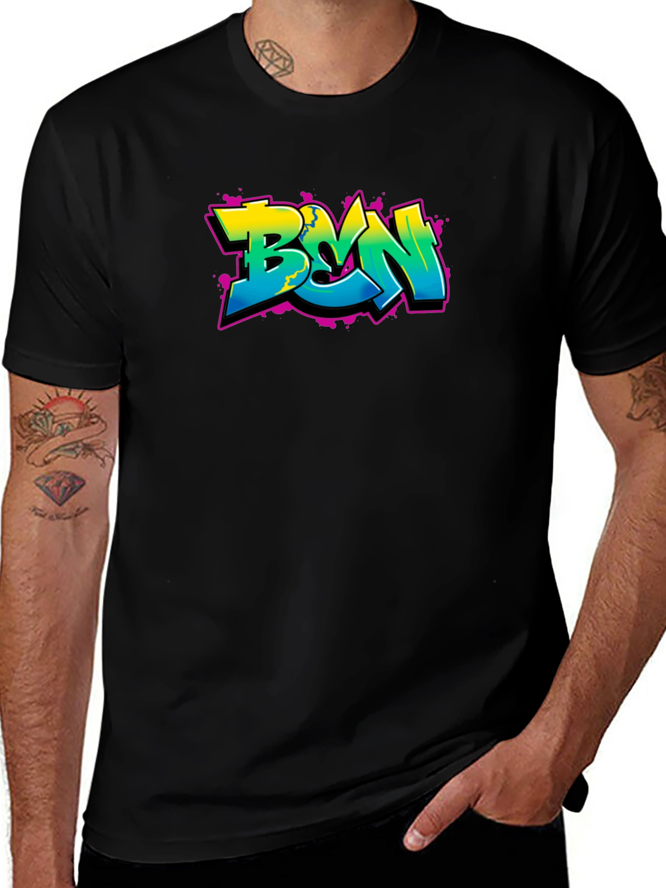 BVN Graffiti Style Black T-Shirt