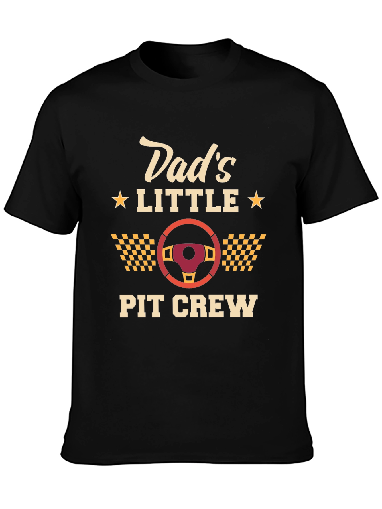 Dads Little Pit Crew Black Graphic T-Shirt