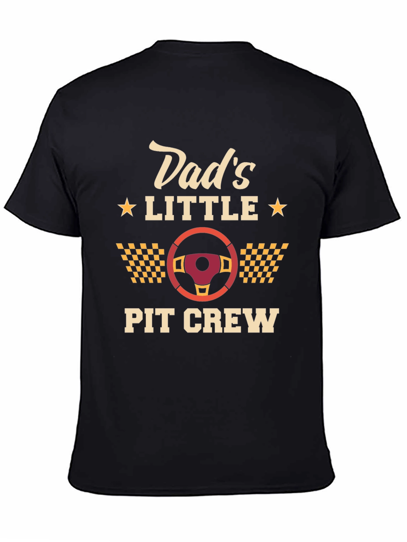 Dads Little Pit Crew Black Graphic T-Shirt