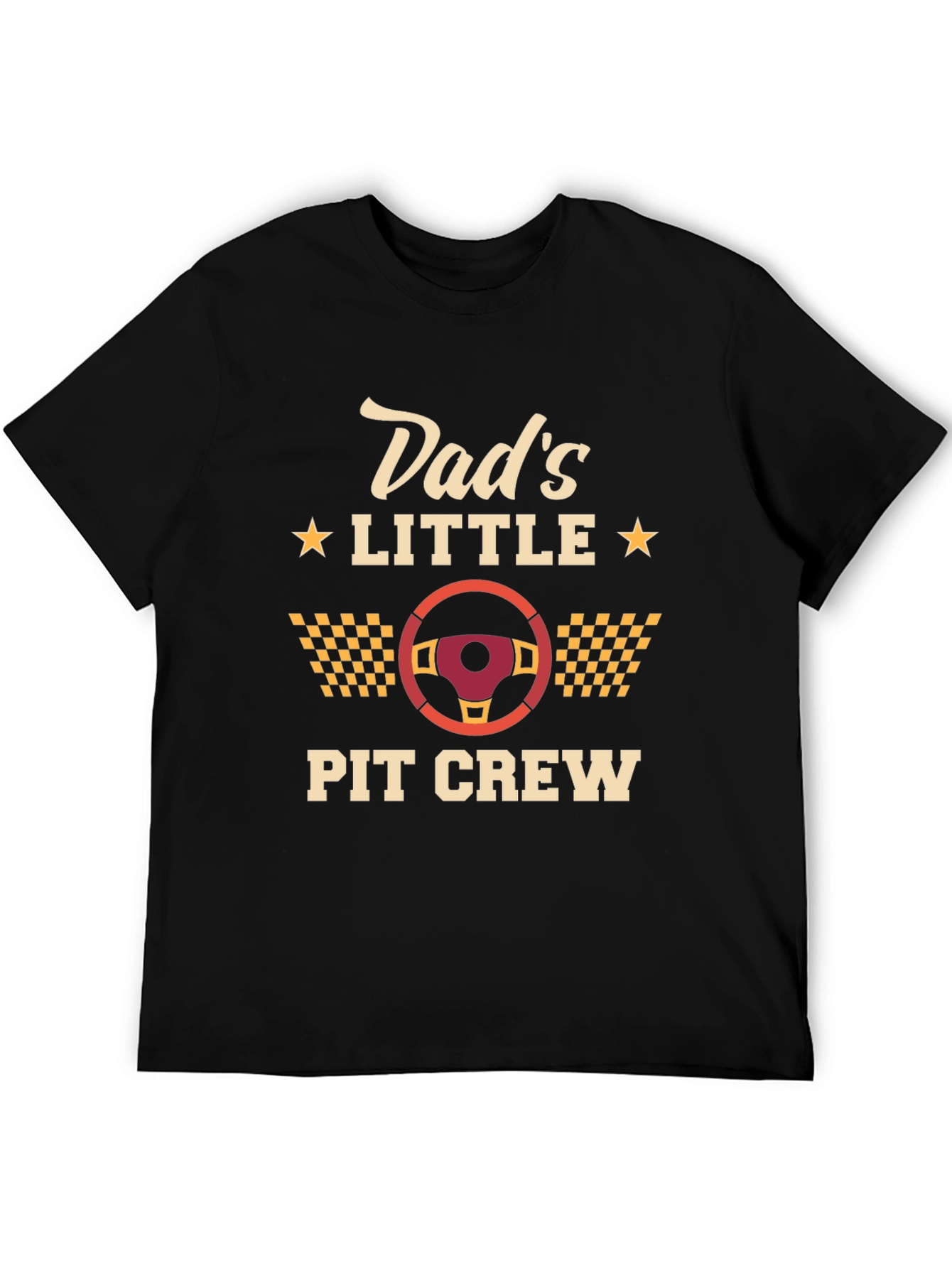 Dads Little Pit Crew Black Graphic T-Shirt
