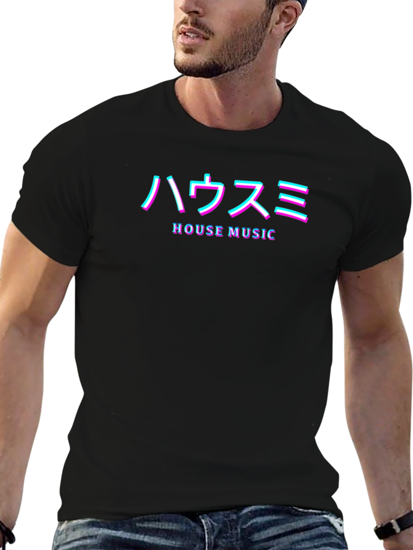 House Music T-Shirt - Japanese Text Design