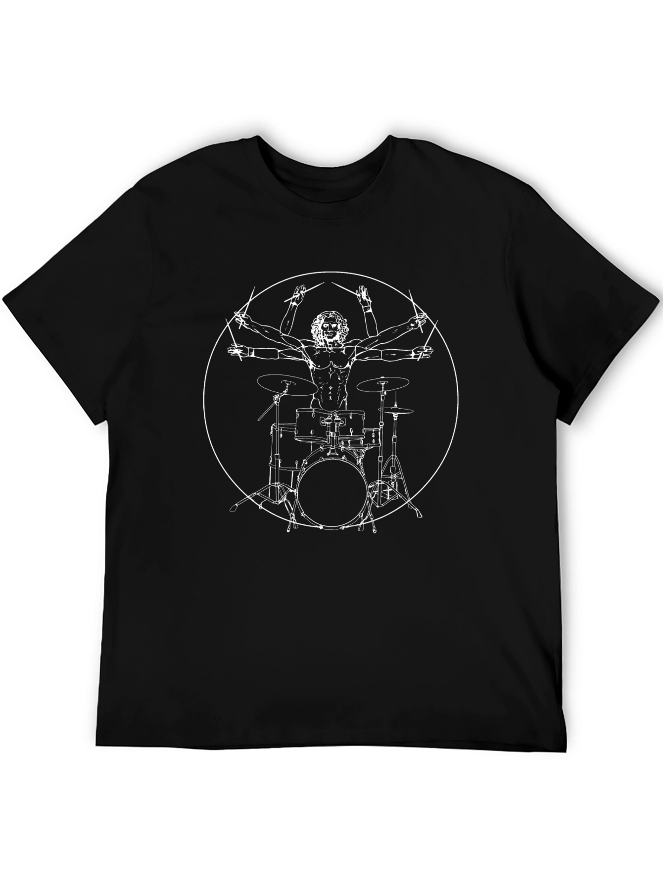 Drummer Vitruvian Man Graphic T-Shirt