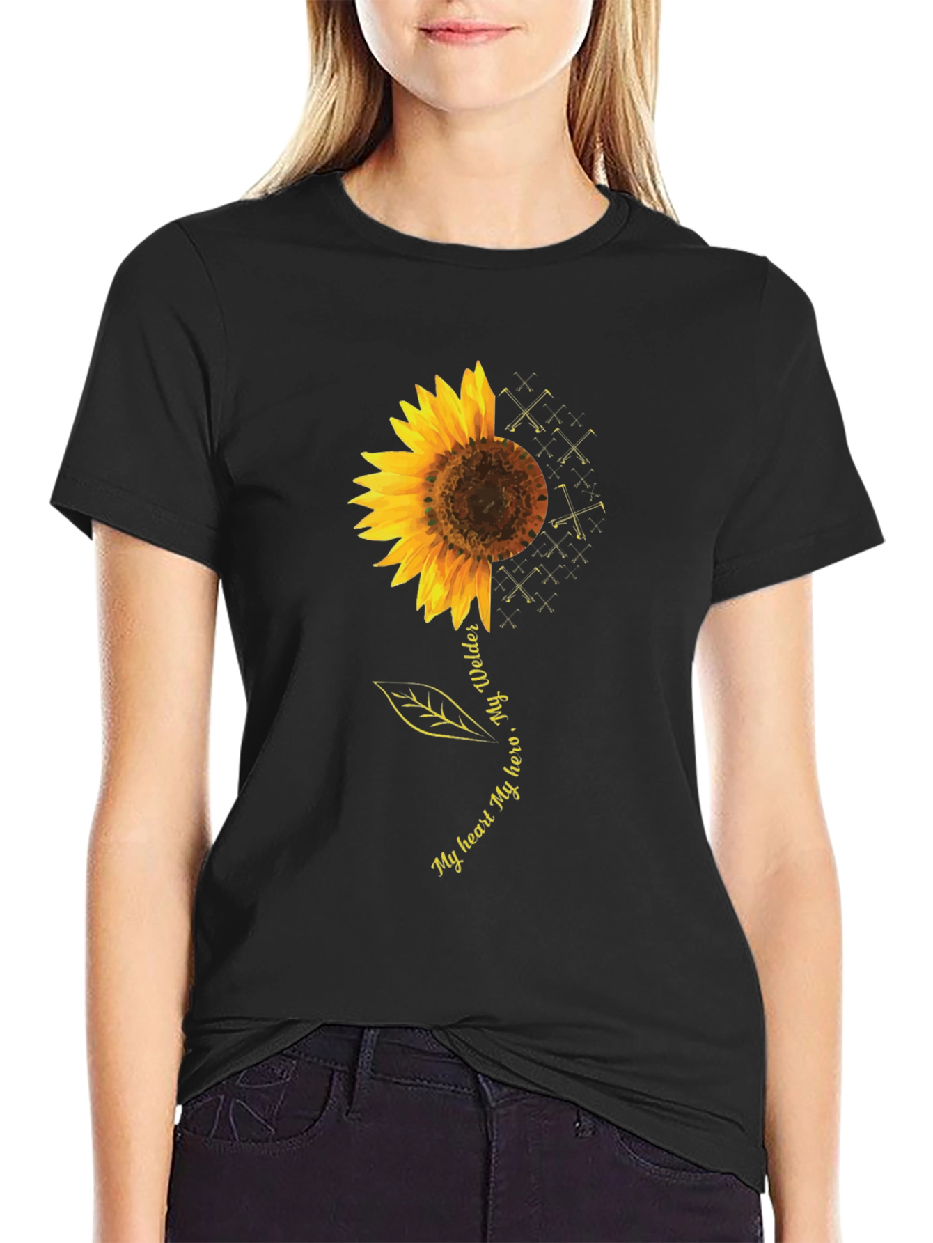 Welder Hero Sunflower Graphic Tee