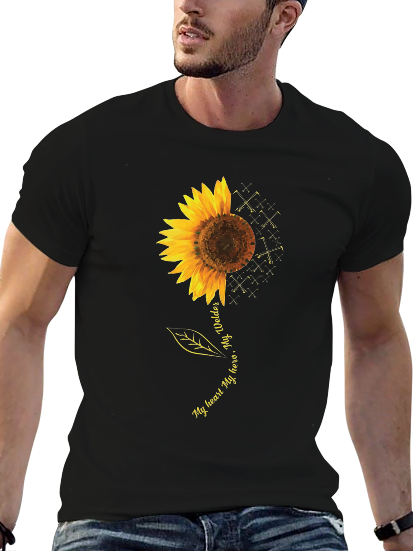 Welder Hero Sunflower Graphic Tee
