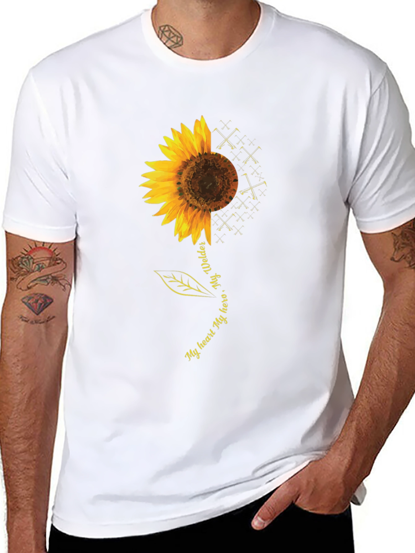 Welder Hero Sunflower Graphic Tee