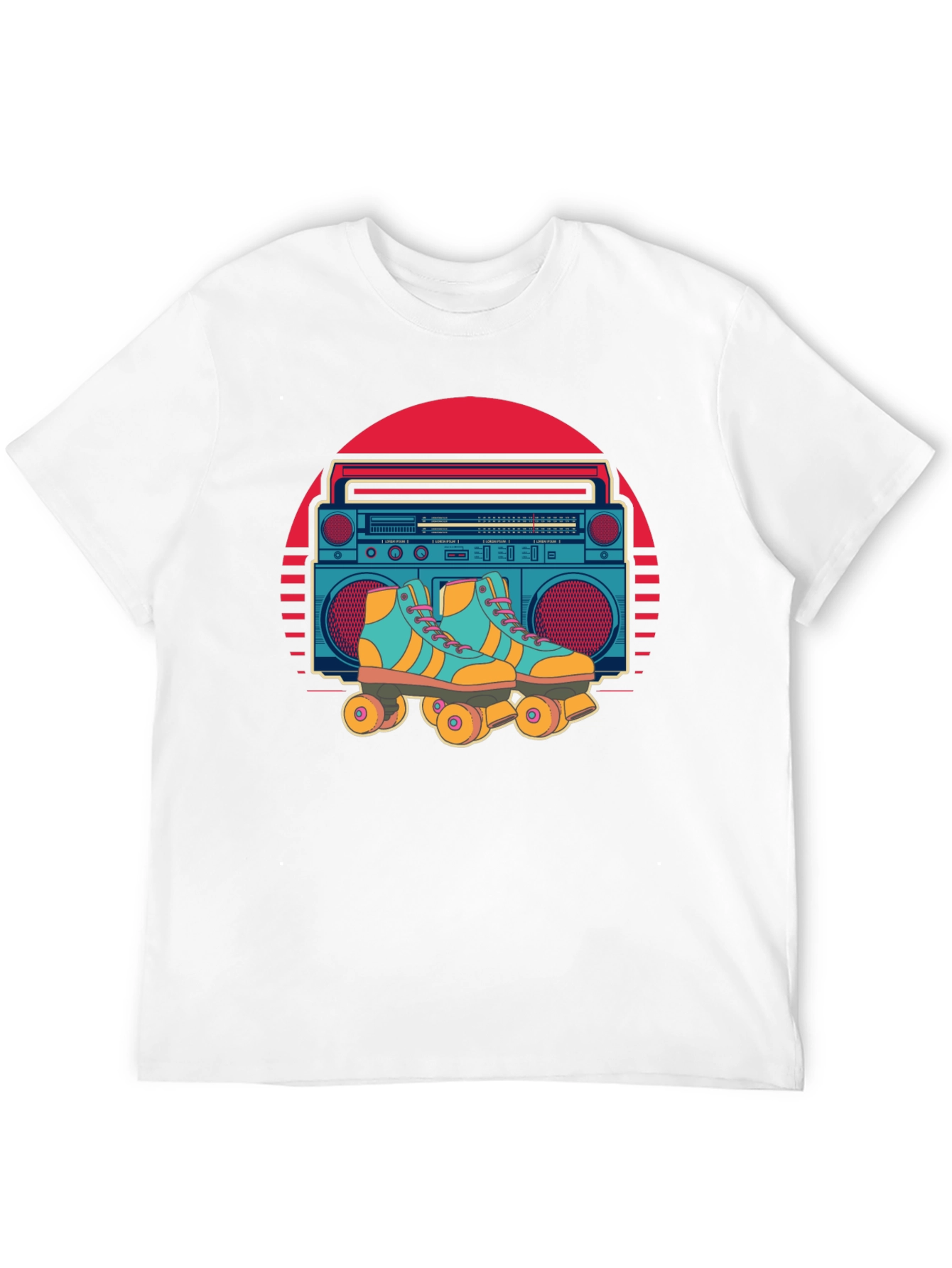 Retro Boombox & Roller Skate Graphic Tee