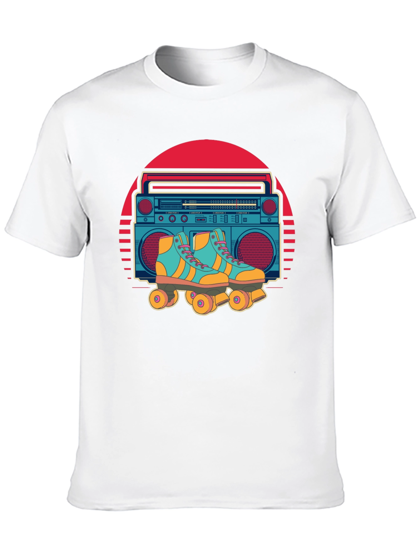 Retro Boombox & Roller Skate Graphic Tee