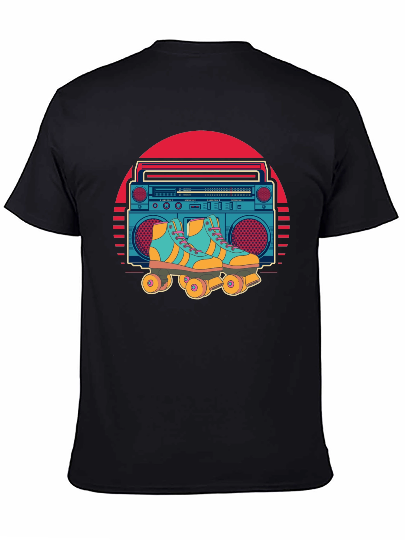 Retro Boombox & Roller Skate Graphic Tee