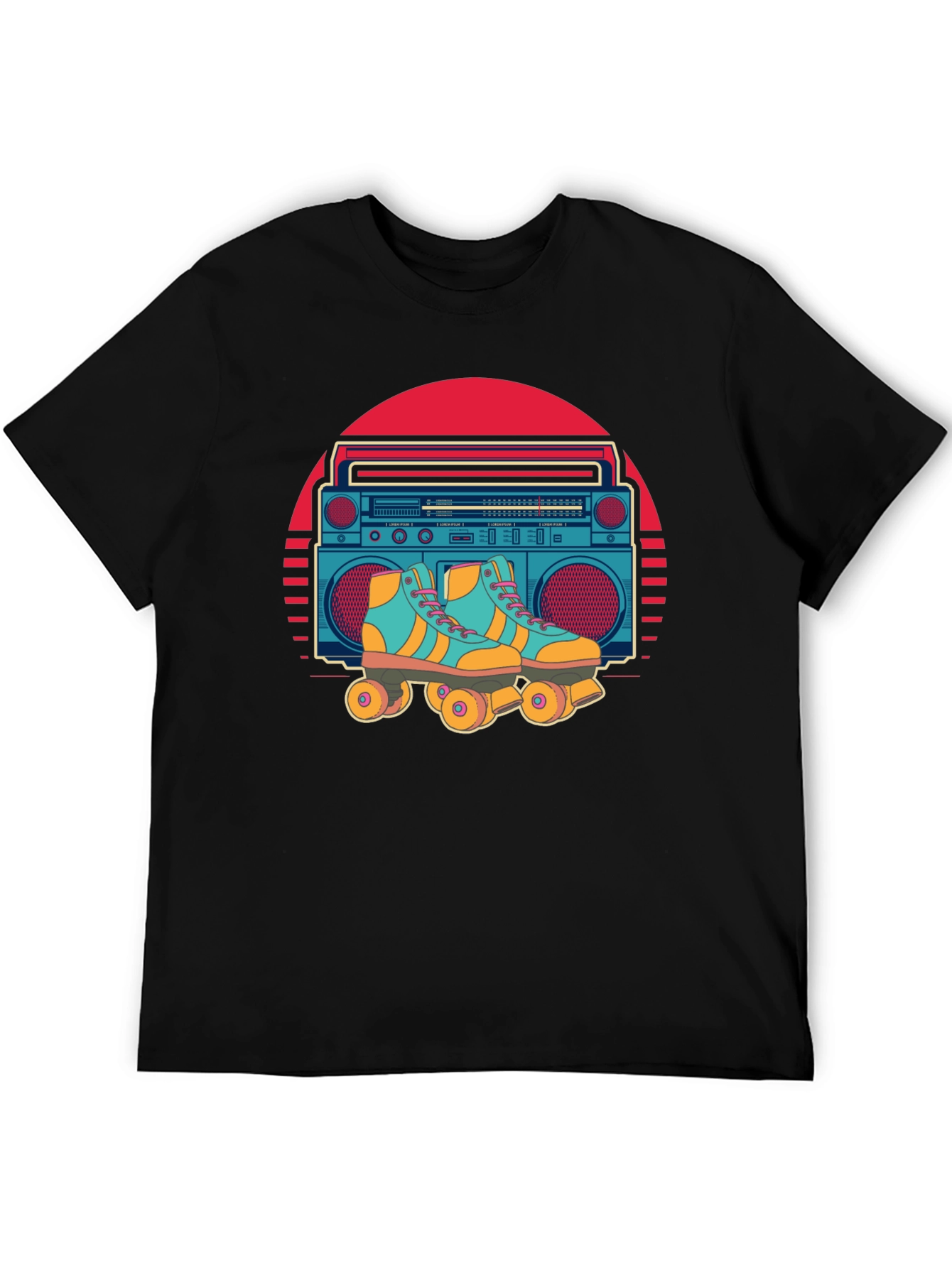 Retro Boombox & Roller Skate Graphic Tee