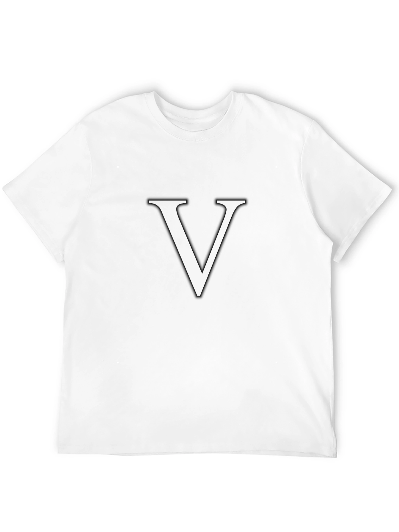 Minimalist Black T-Shirt with Letter V Design
