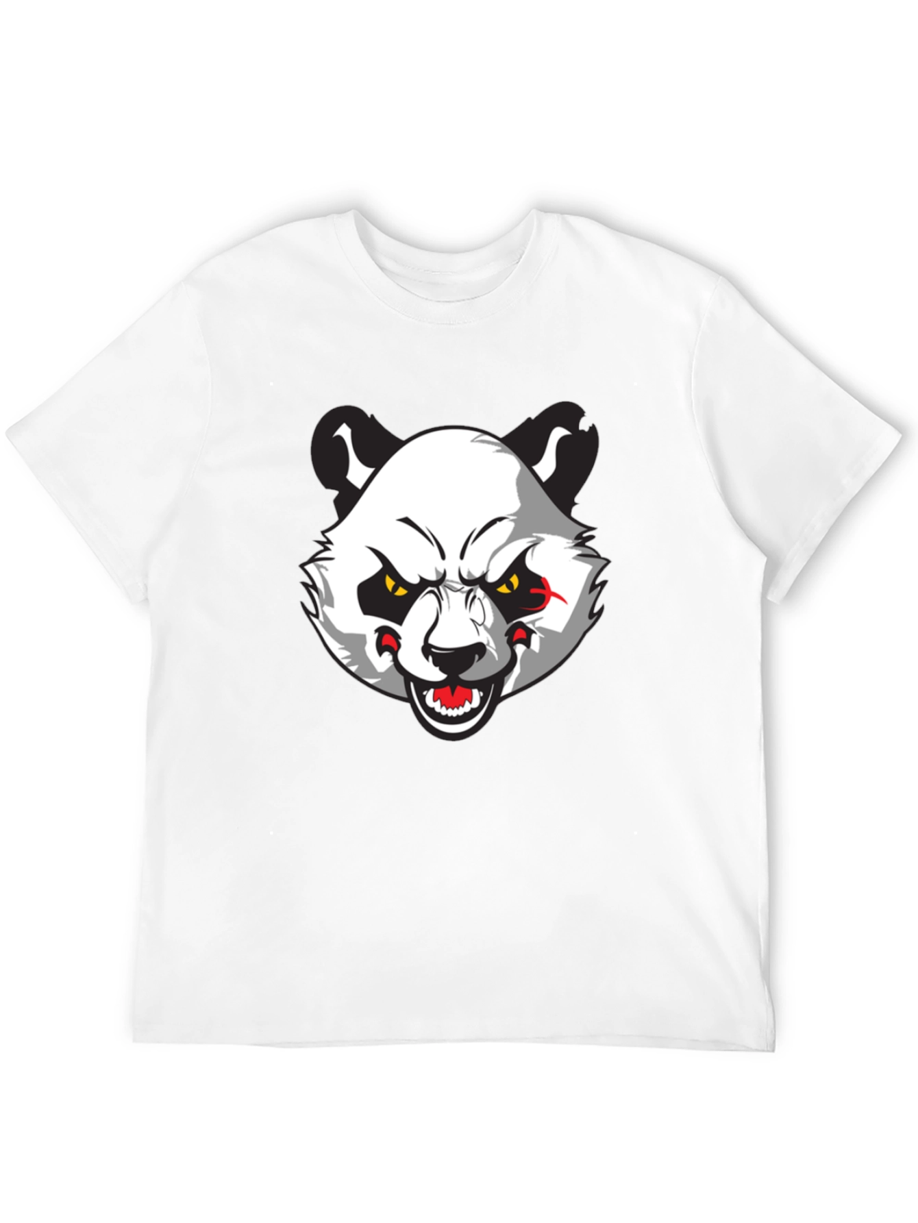 Mens Black T-Shirt with Angry Panda Graphic