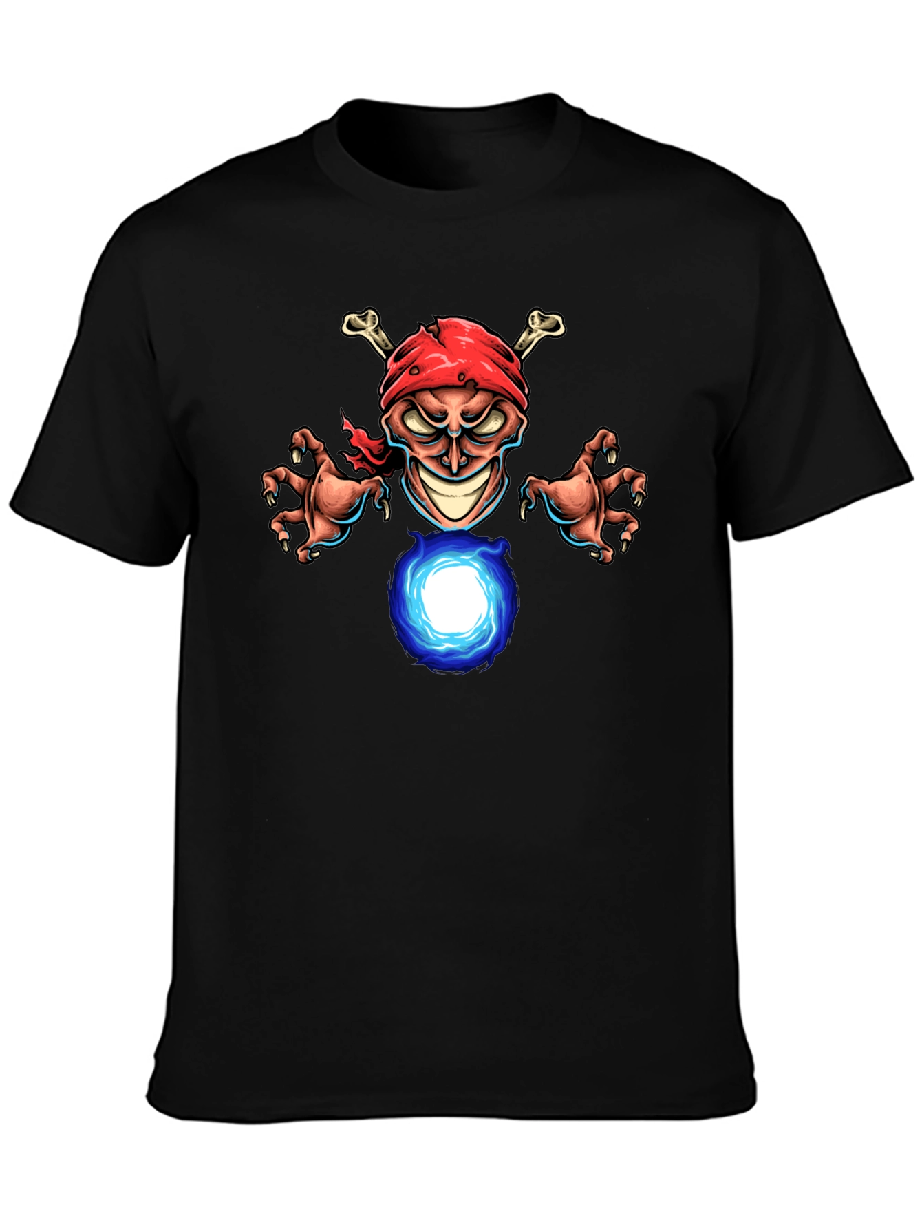 Pirate Wizard Graphic T-Shirt - Black Cotton Tee