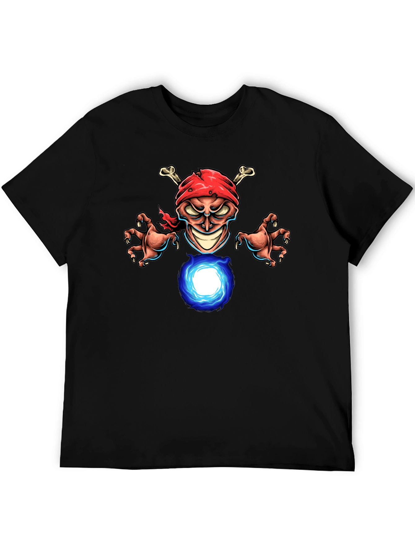 Pirate Wizard Graphic T-Shirt - Black Cotton Tee