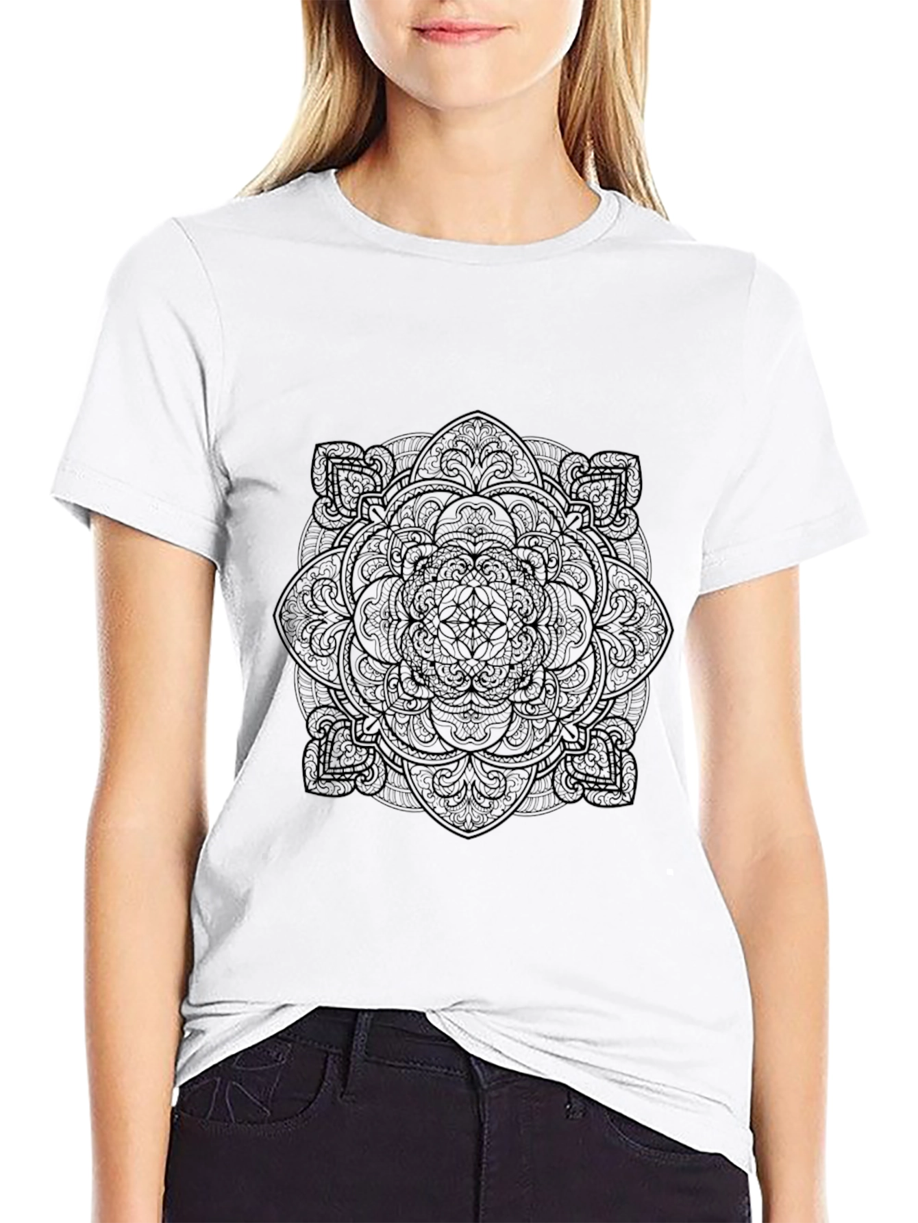 Black Mandala Graphic Tee - Stylish & Unique