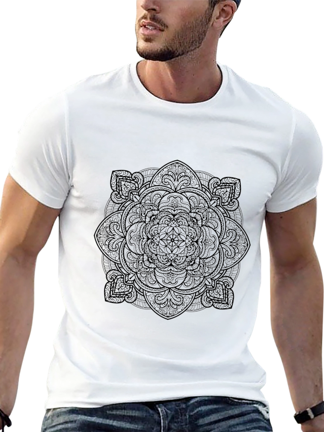 Black Mandala Graphic Tee - Stylish & Unique