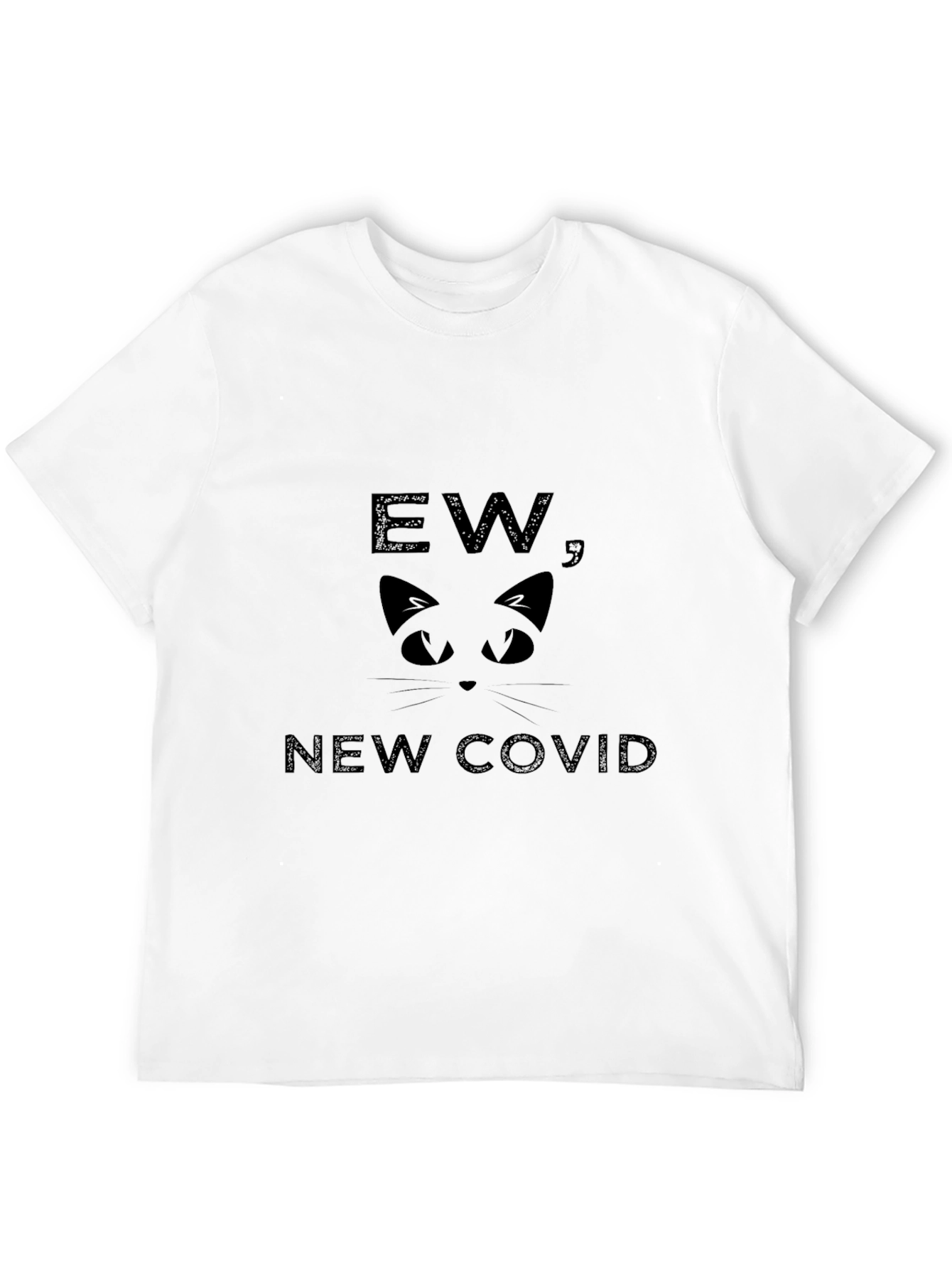 Ew New Covid Cat Face Graphic T-Shirt