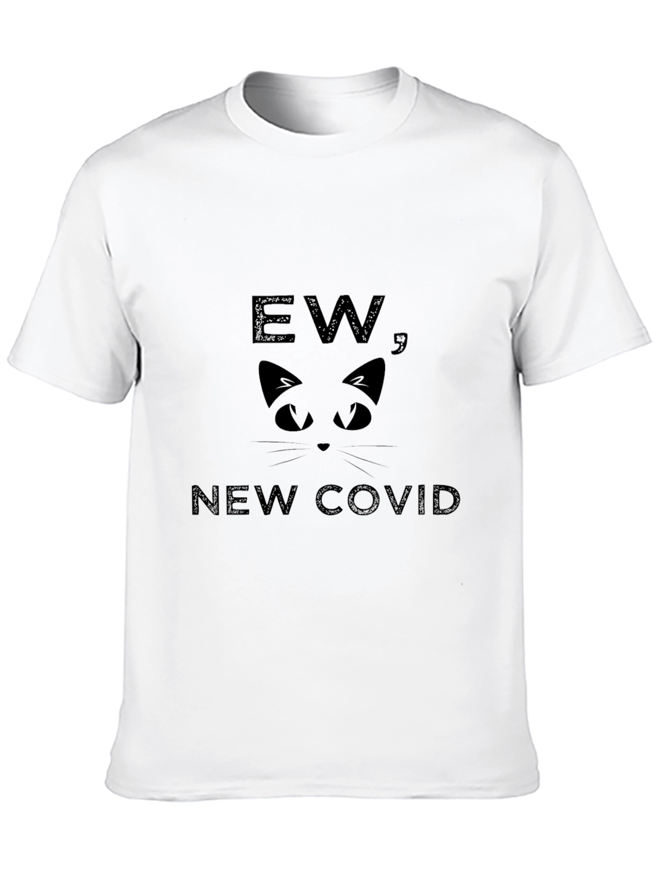 Ew New Covid Cat Face Graphic T-Shirt