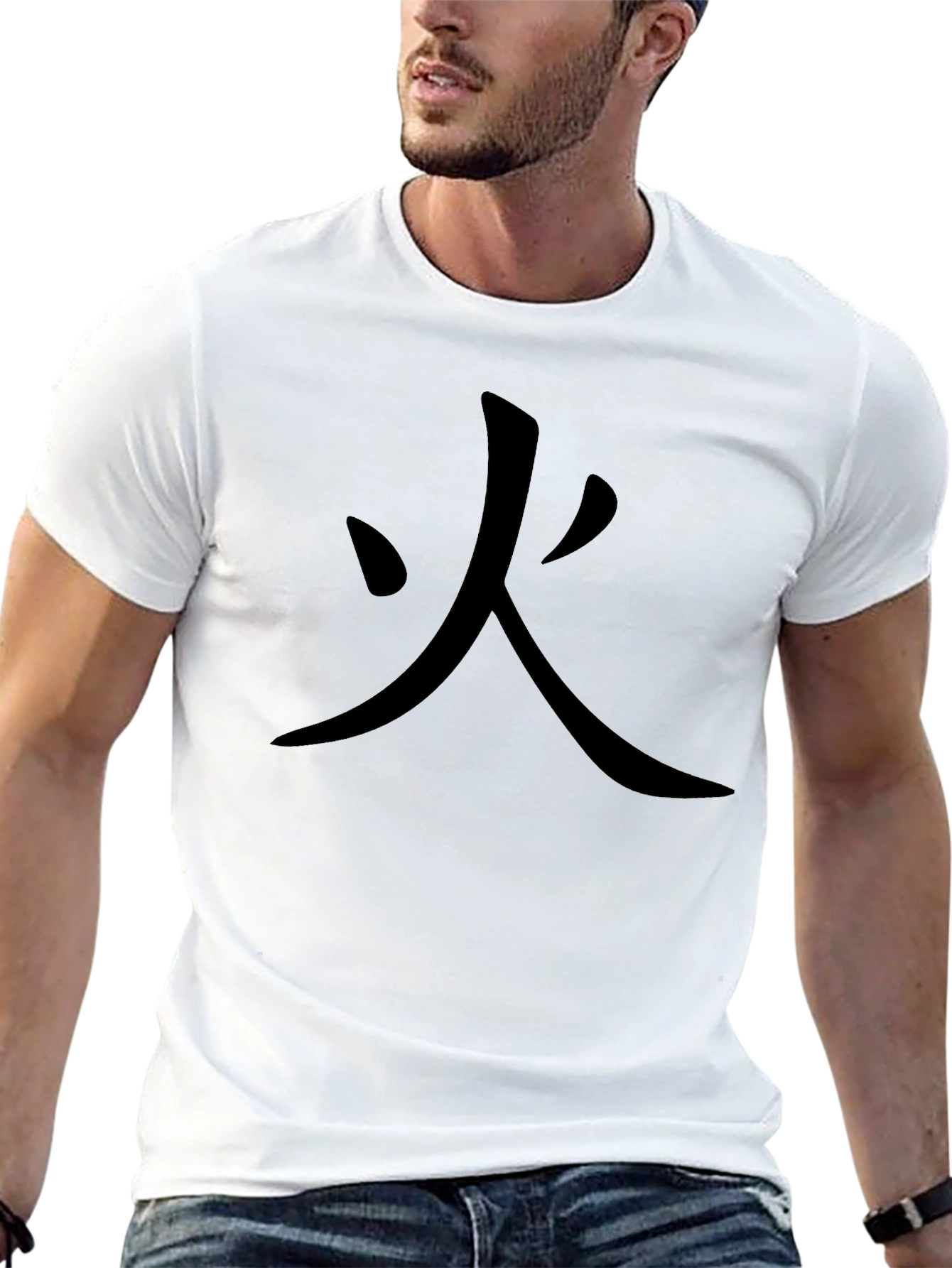 Fire Kanji Black T-Shirt - Japanese Inspired Design