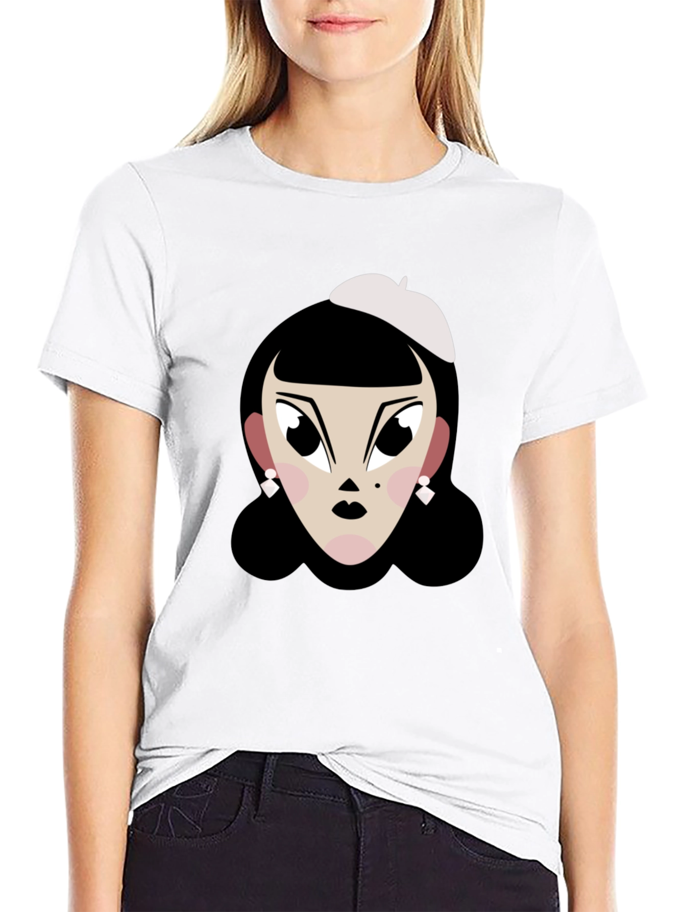 Cartoon Woman T-Shirt: Retro Chic Tee