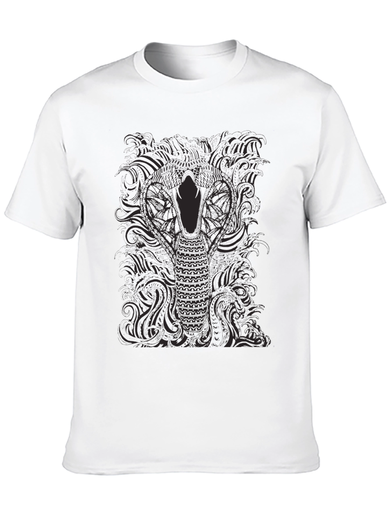 Mens Black Cobra Graphic Tee - Stylish Snake Design