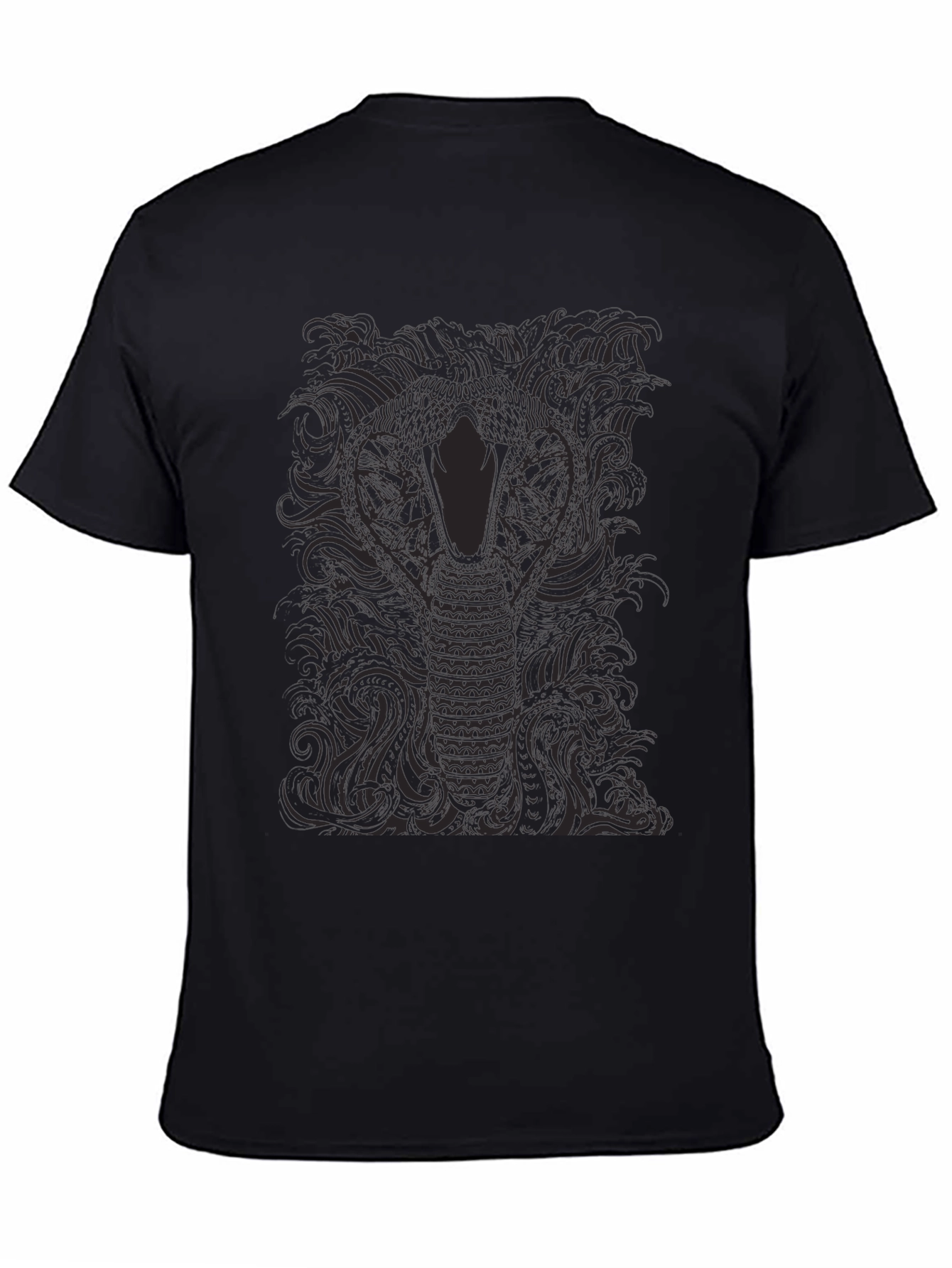 Mens Black Cobra Graphic Tee - Stylish Snake Design