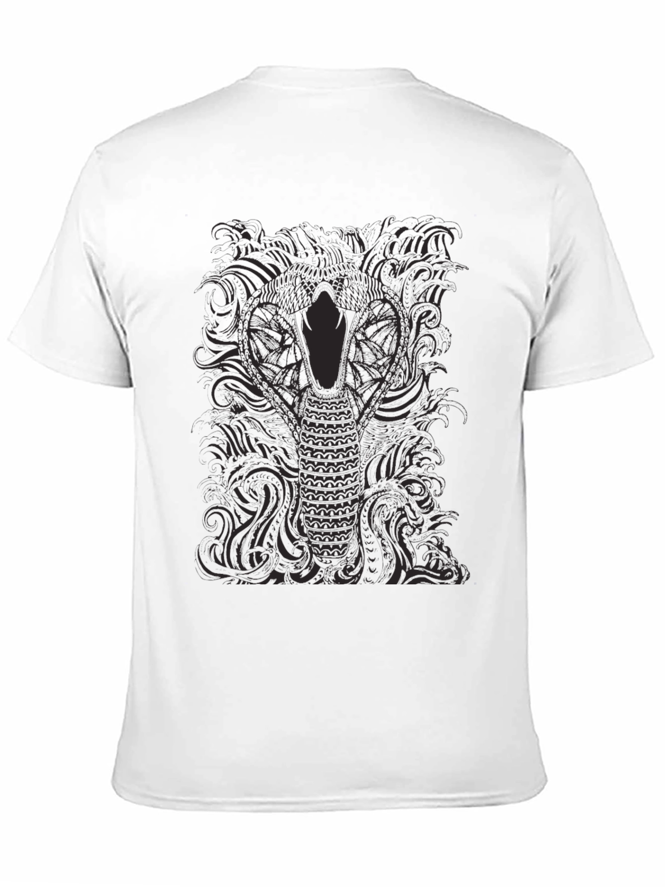 Mens Black Cobra Graphic Tee - Stylish Snake Design