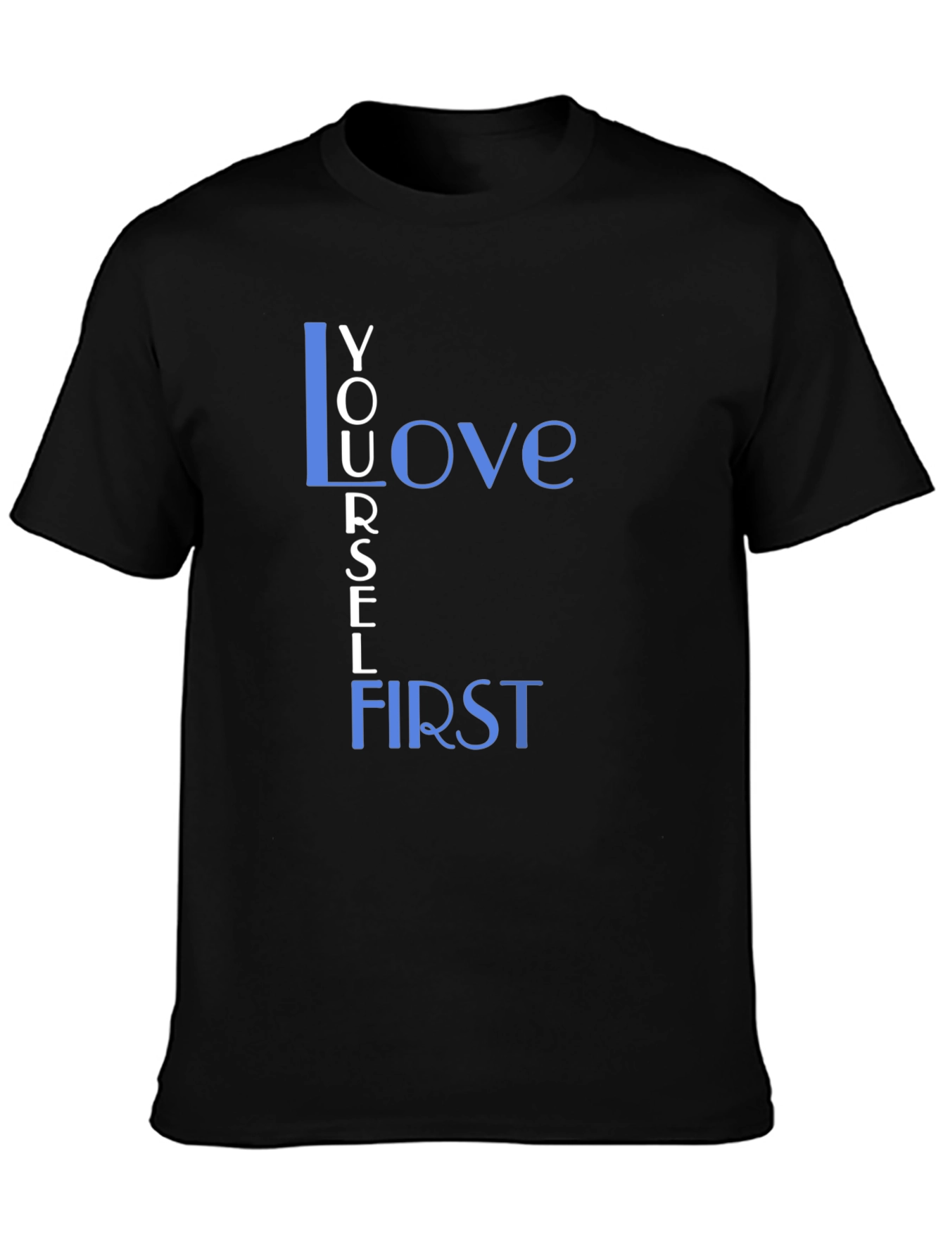Love Yourself First Graphic Tee - Black Cotton