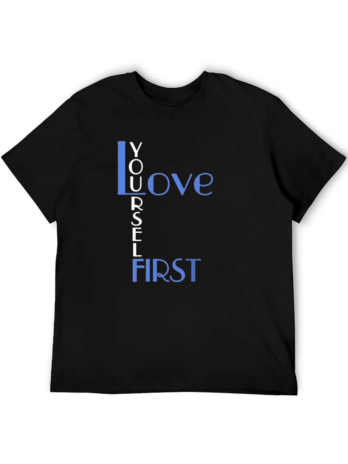 Love Yourself First Graphic Tee - Black Cotton