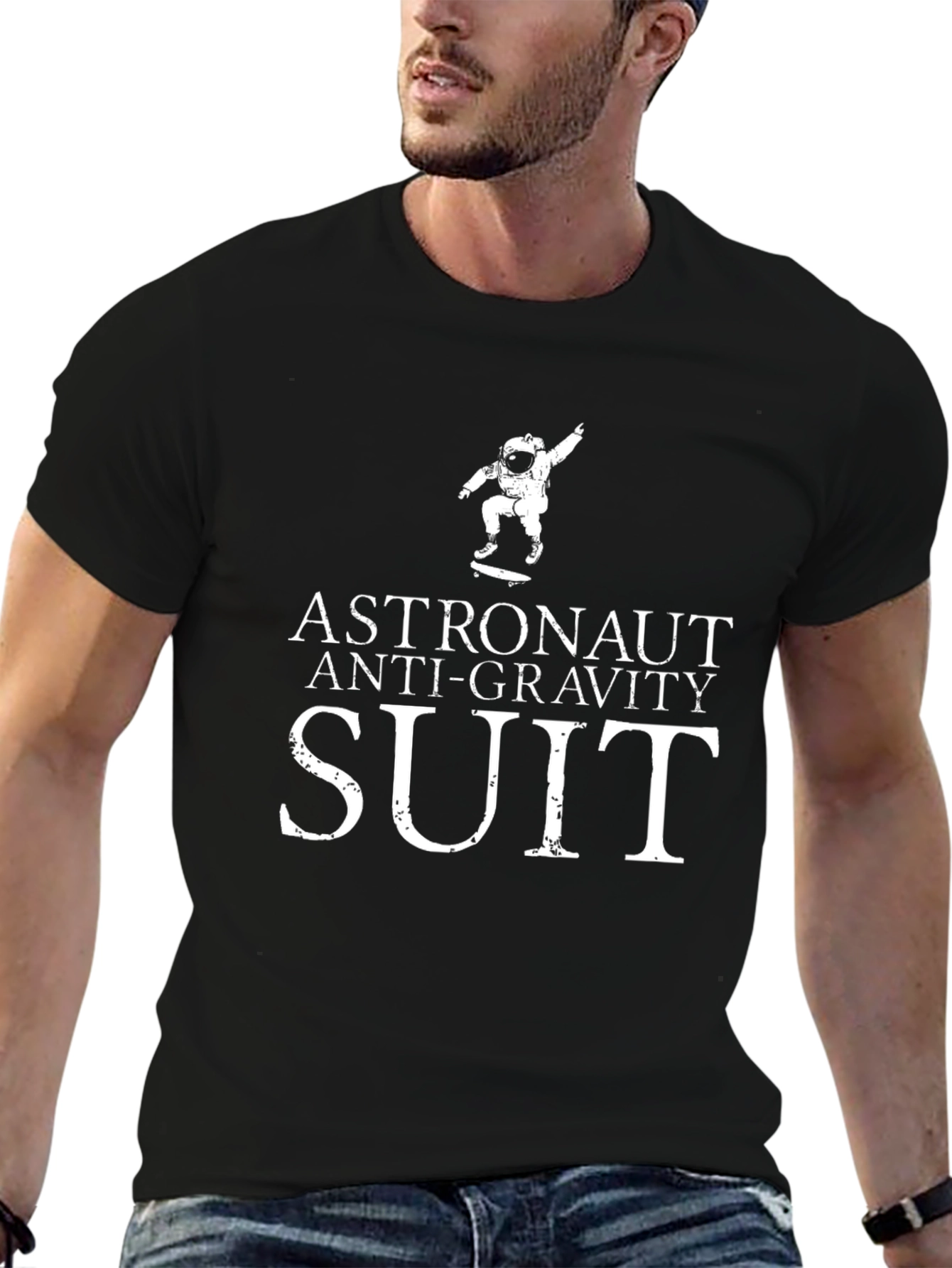 Astronaut Anti-Gravity Suit Graphic Tee - Black