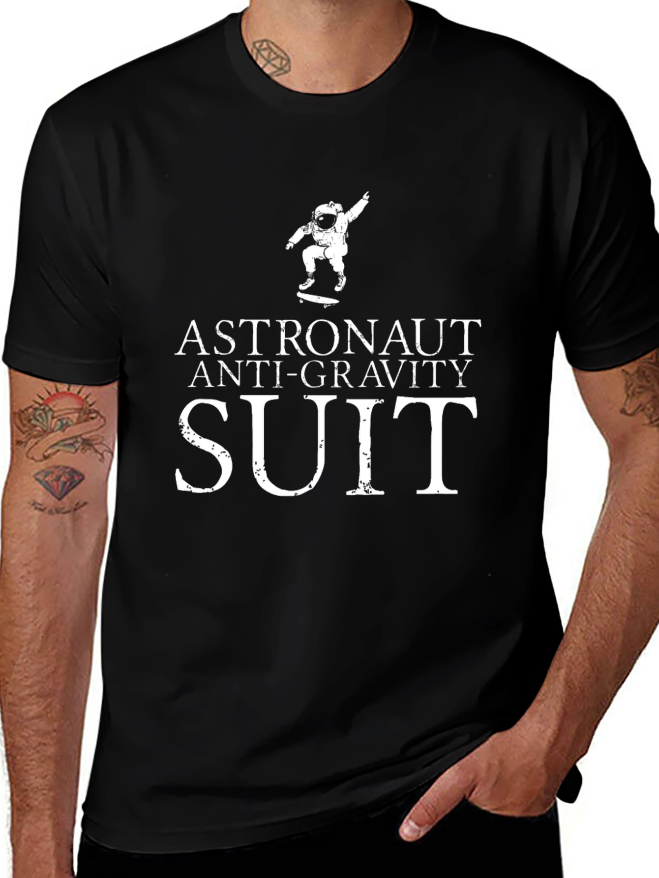 Astronaut Anti-Gravity Suit Graphic Tee - Black