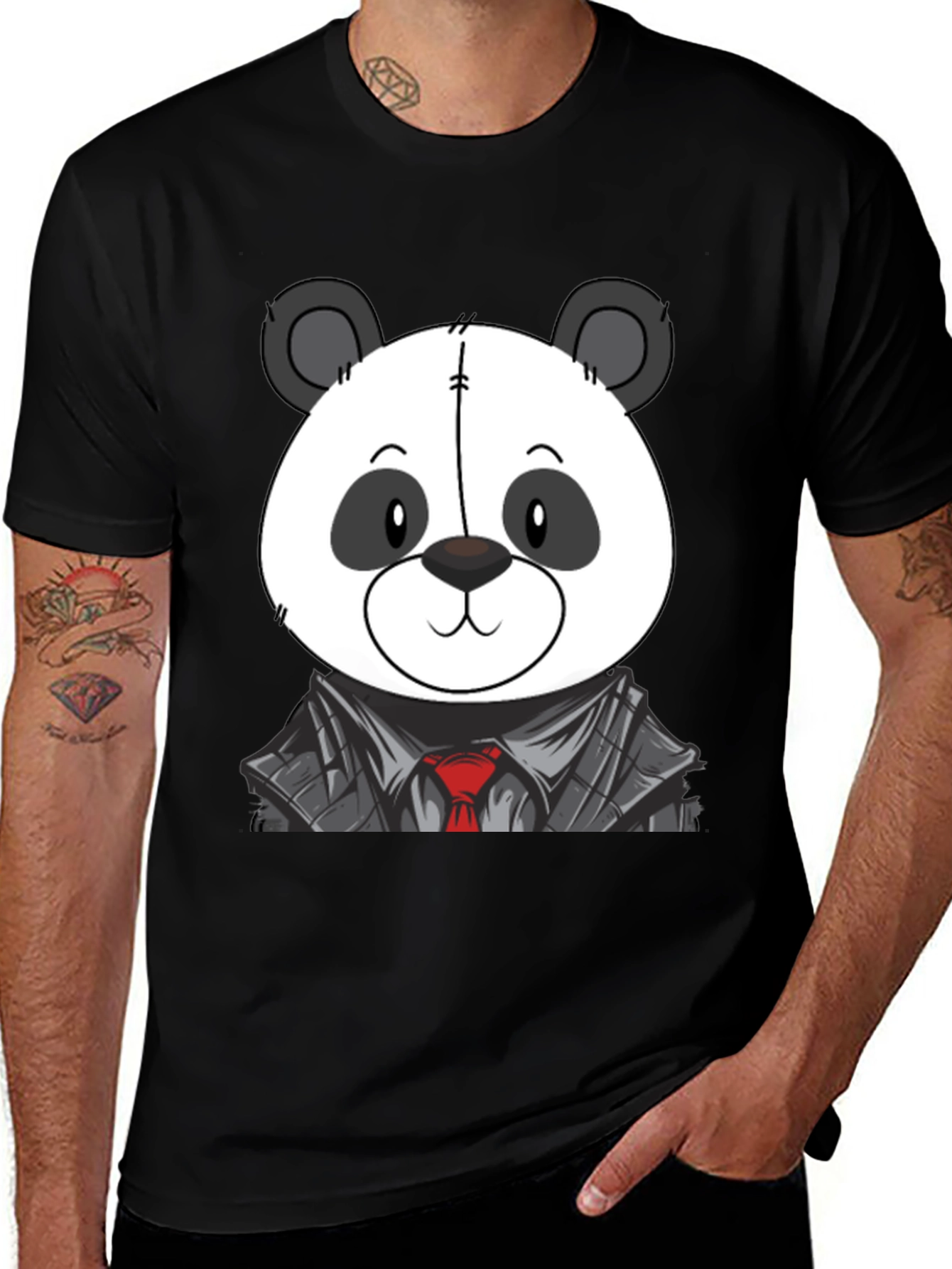 Panda Bear in Suit T-Shirt - Cute Cartoon Design
