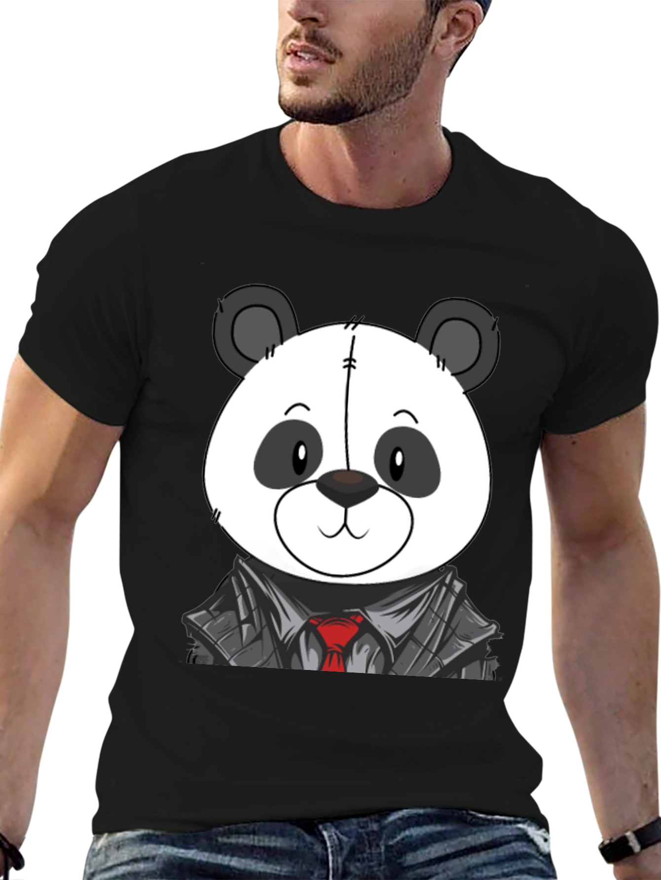 Panda Bear in Suit T-Shirt - Cute Cartoon Design