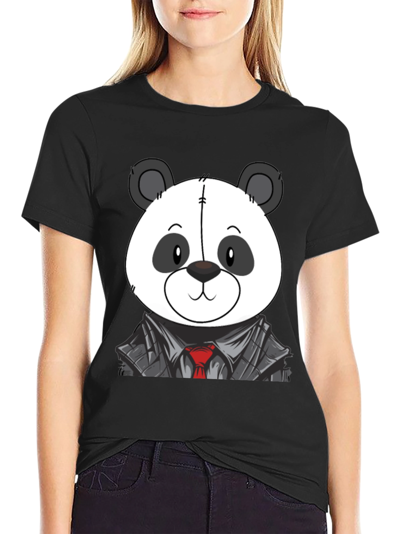 Panda Bear in Suit T-Shirt - Cute Cartoon Design