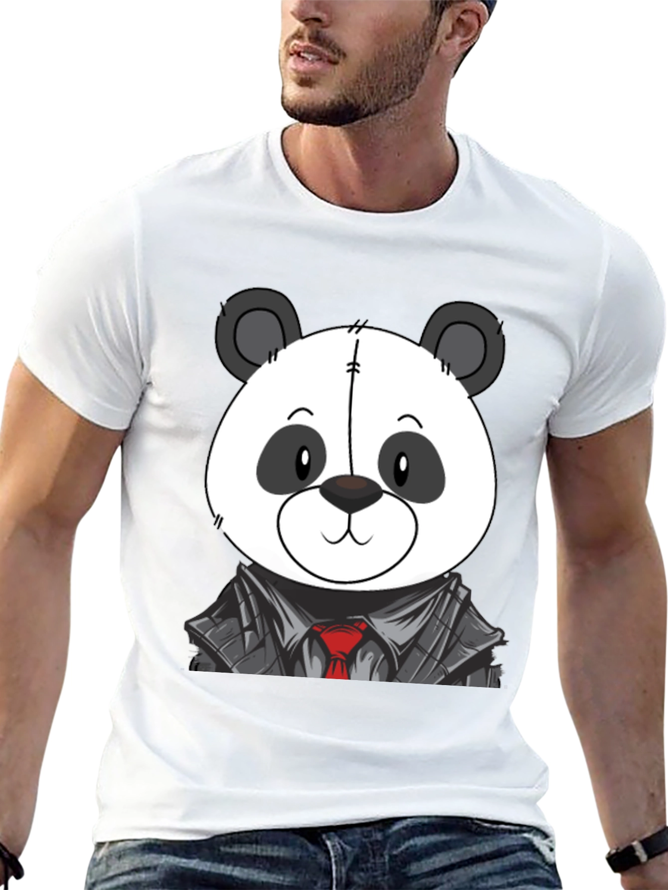 Panda Bear in Suit T-Shirt - Cute Cartoon Design