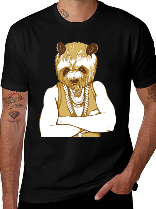 Panda Rapper Graphic Tee - Cool Casual Style